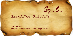 Szakács Olivér névjegykártya