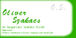 oliver szakacs business card