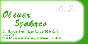 oliver szakacs business card